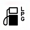Symbool met benzinepomp met LPG